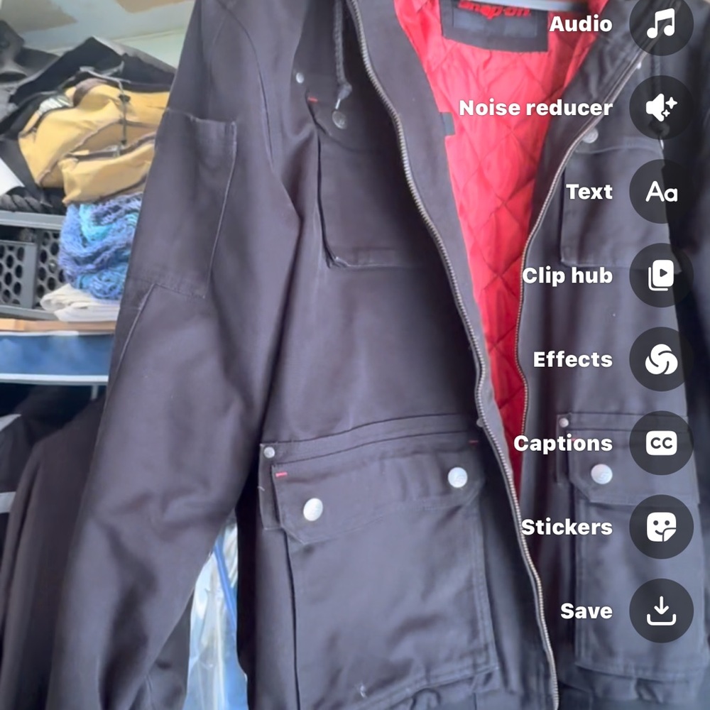 Men's Black Military Field Jacket with Red Lining
